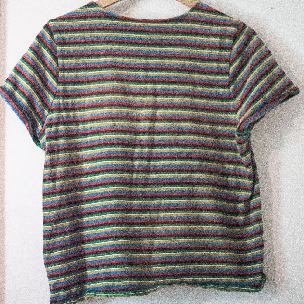 Madewell Shirt | Multi-Colored Striped Crew Neck | Size: Large